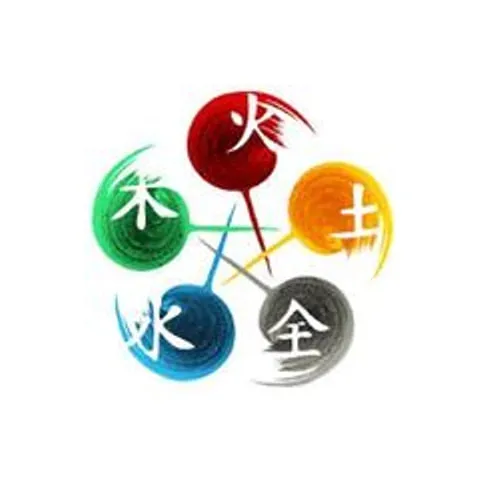 The Five Elements chart from shiatsu: fire, earth, metal, water and wood.